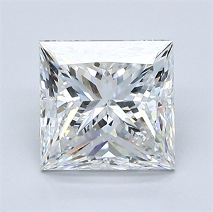 Picture of Natural Diamond 2.51 Carats, Princess with  Cut, F Color, VS2 Clarity and Certified by GIA
