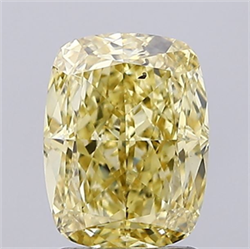 Picture of Lab Grown Diamond 2.18 Carats, CUSHION MODIFIED with  Cut, Fancy Intense Yellow Color, VS2 Clarity and Certified by IGI