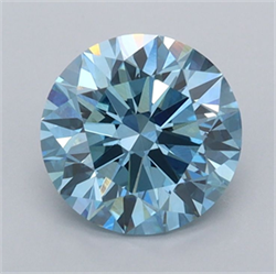 Picture of Lab Grown Diamond 1.51 Carats, Round with Ideal Cut, Fancy Vivid Blue Color, VVS2 Clarity and Certified by IGI