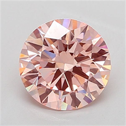 Picture of Lab Grown Diamond 2.82 Carats, Round with Excellent Cut, Fancy Intense Pink Color, VS1 Clarity and Certified by IGI