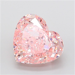 Picture of Lab Grown Diamond 9.04 Carats, Heart with  Cut, Fancy Vivid Pink Color, VVS2 Clarity and Certified by IGI