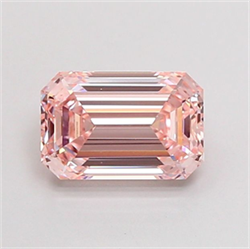 Picture of Lab Grown Diamond 1.55 Carats, Emerald with  Cut, Fancy Intense Pink Color, VVS2 Clarity and Certified by IGI