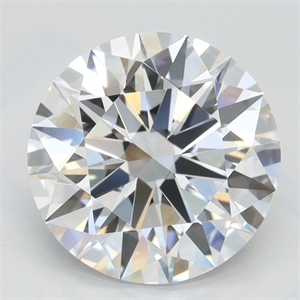 Picture of Lab Grown Diamond 2.53 Carats, Round with Excellent Cut, D Color, FL Clarity and Certified by GIA