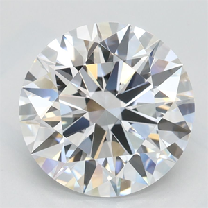 Picture of Lab Grown Diamond 2.53 Carats, Round with Excellent Cut, D Color, FL Clarity and Certified by GIA