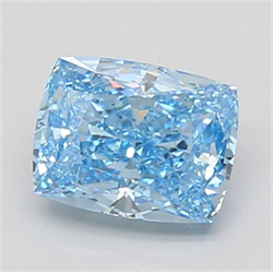 Picture of Lab Grown Diamond 1.56 Carats, CUSHION MODIFIED with  Cut, Fancy Vivid Blue Color, VS1 Clarity and Certified by IGI