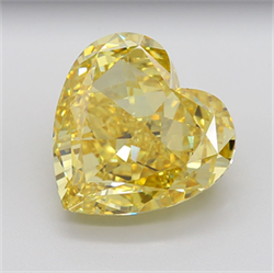 Picture of Lab Grown Diamond 20.09 Carats, Heart with  Cut, Fancy Vivid Yellow Color, VS1 Clarity and Certified by IGI