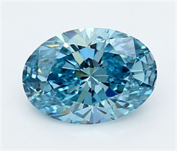 Picture of Lab Grown Diamond 2.26 Carats, Oval with  Cut, Fancy Vivid Blue Color, VVS2 Clarity and Certified by IGI