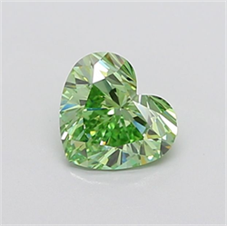 Picture of Lab Grown Diamond 1.39 Carats, Heart with  Cut, Fancy Vivid Green Color, VS1 Clarity and Certified by IGI