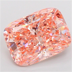 Picture of Lab Grown Diamond 5.06 Carats, CUSHION MODIFIED with  Cut, Fancy Intense Pink Color, VVS2 Clarity and Certified by IGI