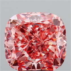 Picture of Lab Grown Diamond 3.03 Carats, CUSHION MODIFIED with  Cut, Fancy Vivid Pink Color, VS1 Clarity and Certified by IGI