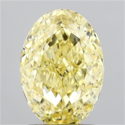Picture of Lab Grown Diamond 1.81 Carats, Oval with  Cut, Fancy Yellow Color, VS1 Clarity and Certified by IGI
