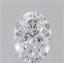 Natural Diamond 1.30 Carats, Oval with  Cut, D Color, SI1 Clarity and Certified by GIA