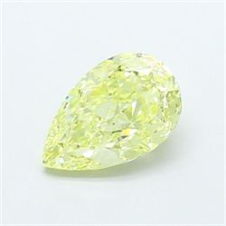 Picture of Lab Grown Diamond 1.24 Carats, Pear with  Cut, Fancy Yellow Color, VVS1 Clarity and Certified by IGI