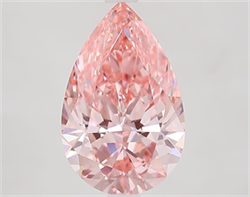 Picture of Lab Grown Diamond 3.11 Carats, Pear with  Cut, Fancy Vivid Pink Color, VS1 Clarity and Certified by IGI