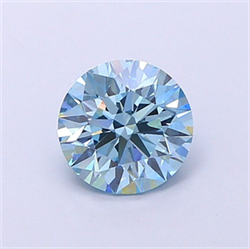 Picture of Lab Grown Diamond 1.58 Carats, Round with Ideal Cut, Fancy Vivid Blue Color, VS1 Clarity and Certified by IGI