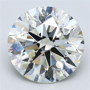 Picture of Natural Diamond 3.05 Carats, Round with Excellent Cut, K Color, SI2 Clarity and Certified by GIA