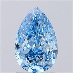 Picture of Lab Grown Diamond 1.72 Carats, Pear with  Cut, Fancy Vivid Blue Color, VVS2 Clarity and Certified by IGI