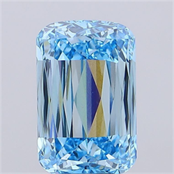 Picture of Lab Grown Diamond 10.65 Carats, CUSHION MODIFIED with  Cut, Fancy Vivid Blue Color, VVS2 Clarity and Certified by IGI