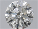 Natural Diamond 1.30 Carats, Round with Excellent Cut, H Color, SI2 Clarity and Certified by HRD