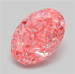 Picture of Lab Grown Diamond 2.10 Carats, Oval with  Cut, Fancy Vivid Pink Color, VVS2 Clarity and Certified by IGI