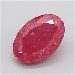 Picture of Lab Grown Diamond 5.03 Carats, Oval with  Cut, Fancy Vivid Pink Color, VS2 Clarity and Certified by IGI