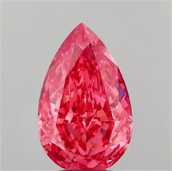 Picture of Lab Grown Diamond 4.07 Carats, Pear with  Cut, Fancy Vivid Pink Color, VS1 Clarity and Certified by IGI