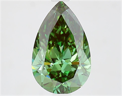Picture of Lab Grown Diamond 2.06 Carats, Pear with  Cut, Fancy Vivid Green Color, VVS2 Clarity and Certified by IGI