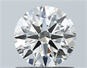 Natural Diamond 0.73 Carats, Round with Excellent Cut, F Color, VVS2 Clarity and Certified by GIA