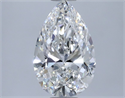 Natural Diamond 0.72 Carats, Pear with  Cut, E Color, VS1 Clarity and Certified by GIA