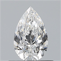Natural Diamond 0.50 Carats, Pear with  Cut, E Color, VVS2 Clarity and Certified by GIA