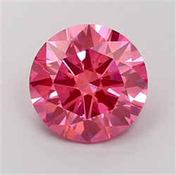 Picture of Lab Grown Diamond 3.51 Carats, Round with Ideal Cut, Fancy Vivid Pink Color, VS2 Clarity and Certified by IGI