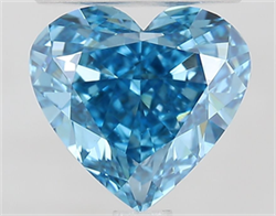 Picture of Lab Grown Diamond 2.07 Carats, Heart with  Cut, Fancy Vivid Blue Color, VVS2 Clarity and Certified by IGI