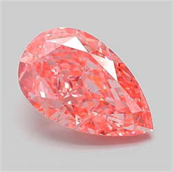 Picture of Lab Grown Diamond 3.08 Carats, Pear with  Cut, Fancy Vivid Pink Color, VVS2 Clarity and Certified by IGI