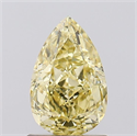 Lab Grown Diamond 1.24 Carats, Pear with  Cut, Fancy Yellow Color, VS1 Clarity and Certified by IGI