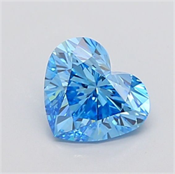 Picture of Lab Grown Diamond 1.68 Carats, Heart with  Cut, Fancy Vivid Blue Color, VS1 Clarity and Certified by IGI