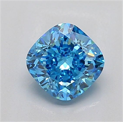 Picture of Lab Grown Diamond 1.51 Carats, CUSHION MODIFIED with  Cut, Fancy Intense Blue Color, VS1 Clarity and Certified by IGI