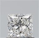Natural Diamond 0.72 Carats, Princess with  Cut, G Color, VVS2 Clarity and Certified by GIA