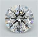 Lab Grown Diamond 1.36 Carats, Round with Ideal Cut, D Color, VS1 Clarity and Certified by IGI