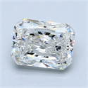 1.50 Carats, Radiant Diamond with  Cut, F Color, SI1 Clarity and Certified by GIA