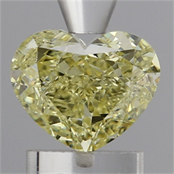 Picture of Lab Grown Diamond 1.42 Carats, Heart with  Cut, Fancy Intense Yellow Color, VS1 Clarity and Certified by IGI