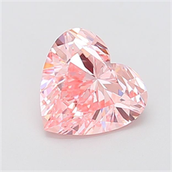 Picture of Lab Grown Diamond 2.01 Carats, Heart with  Cut, Fancy Vivid Pink Color, VVS2 Clarity and Certified by IGI