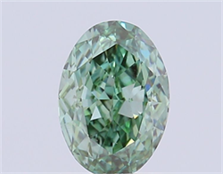 Picture of Lab Grown Diamond 1.52 Carats, Oval with  Cut, Fancy Vivid Green Color, VVS2 Clarity and Certified by IGI