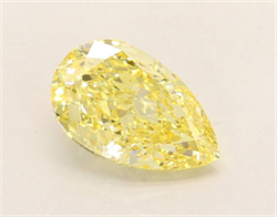 Picture of Lab Grown Diamond 2.51 Carats, Pear with  Cut, Fancy Intense Yellow Color, VS1 Clarity and Certified by IGI