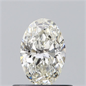 Natural Diamond 0.50 Carats, Oval with  Cut, J Color, VVS2 Clarity and Certified by GIA
