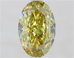 Picture of Lab Grown Diamond 2.09 Carats, Oval with  Cut, Fancy Vivid Green Color, VS1 Clarity and Certified by IGI