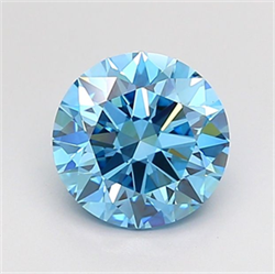 Picture of Lab Grown Diamond 1.49 Carats, Round with Very Good Cut, Fancy Vivid Blue Color, VS1 Clarity and Certified by IGI