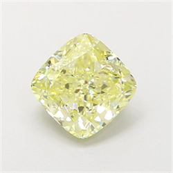 Picture of Lab Grown Diamond 1.24 Carats, CUSHION MODIFIED with  Cut, Fancy Yellow Color, VS1 Clarity and Certified by IGI
