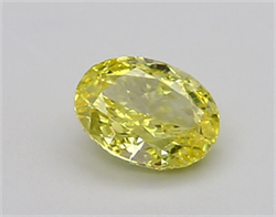 Picture of Lab Grown Diamond 1.58 Carats, Oval with  Cut, Fancy Vivid Yellow Color, VS1 Clarity and Certified by IGI