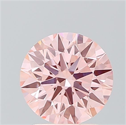 Picture of Lab Grown Diamond 1.55 Carats, Round with Ideal Cut, Fancy Vivid Pink Color, VVS2 Clarity and Certified by IGI
