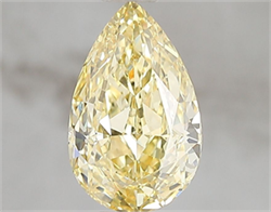 Picture of Lab Grown Diamond 1.51 Carats, Pear with  Cut, Fancy Intense Yellow Color, VVS2 Clarity and Certified by IGI